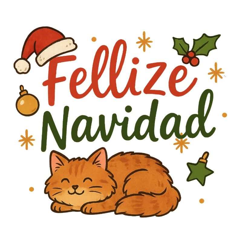 Fellize Navidad - Conception de Noël de chat drôle