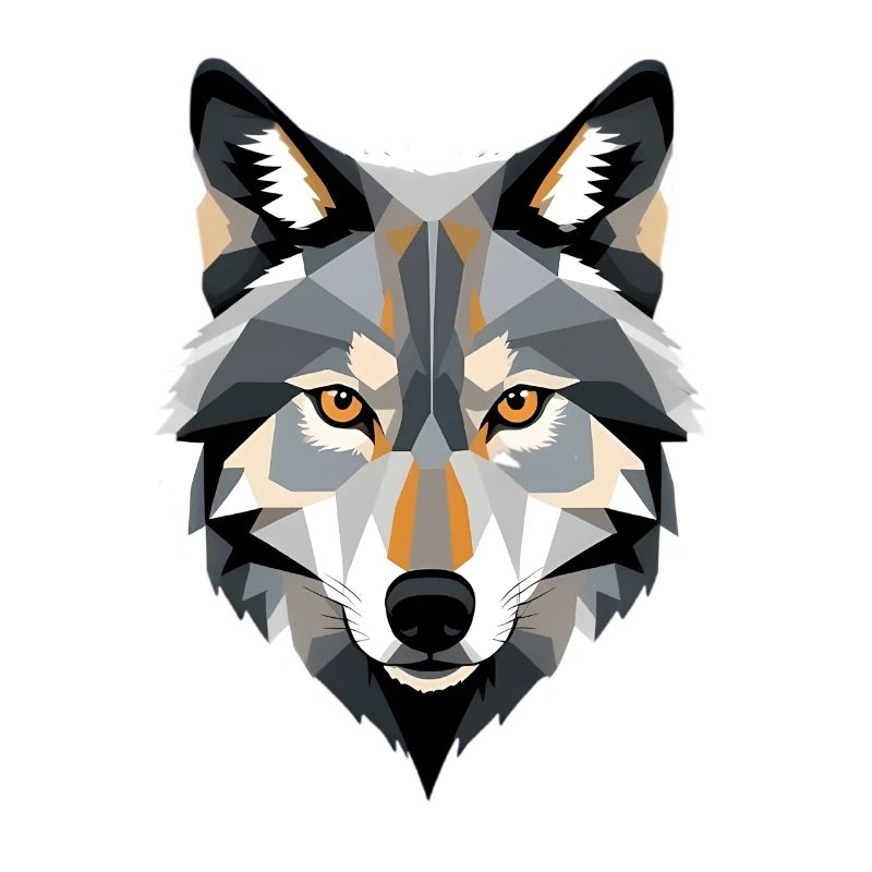 Geometric Wolf Head