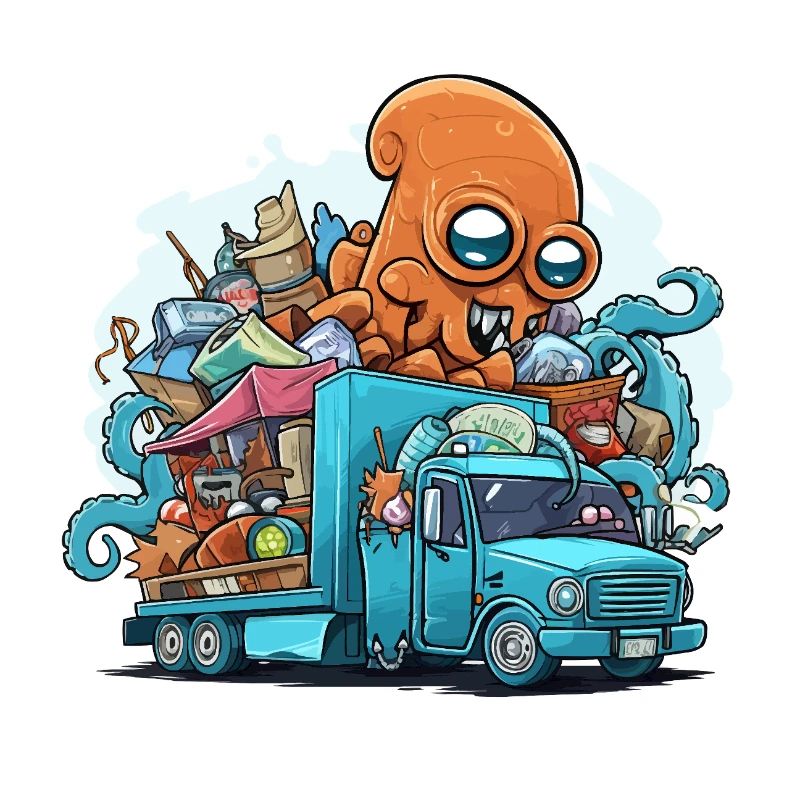 Colorful Octopus Garbage Truck