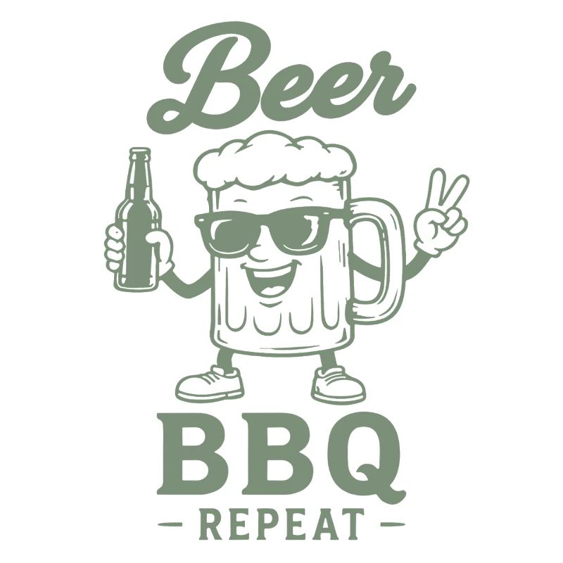 BEER BBQ REPEAT Grilling Beer Graphic
