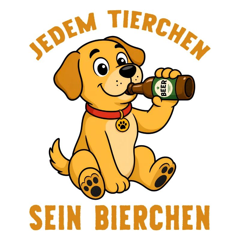 Jedem Tierchen sein Bierchen Hund trinkt Bier