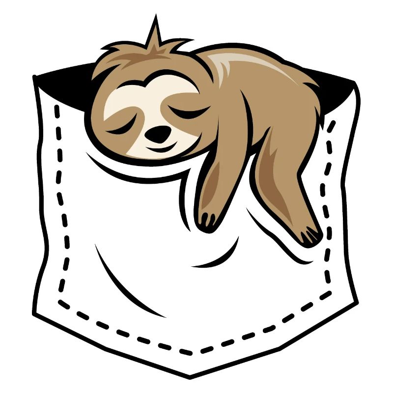 Sloth in breast pocket funny animals comic icon