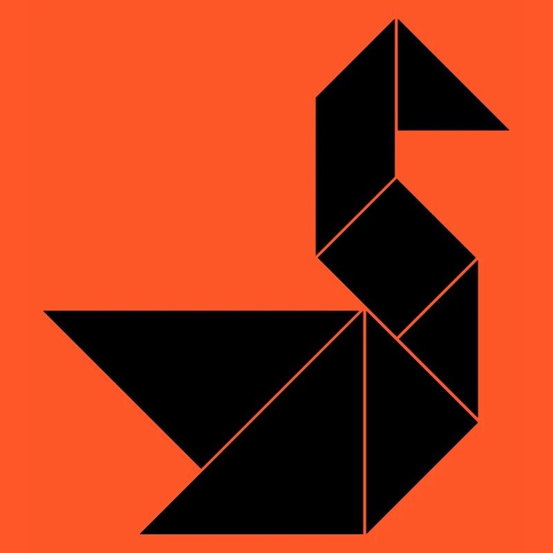 Tangram Schwan einfarbig