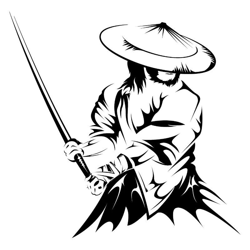 samurai sword fighter present geschenk art work
