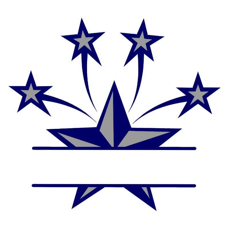 Star dark blue and grey with bar between them