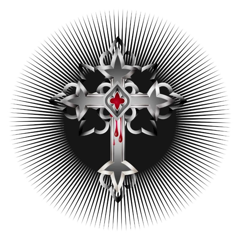 strahlendes Gothic Kreuz aus gotischen Elementen