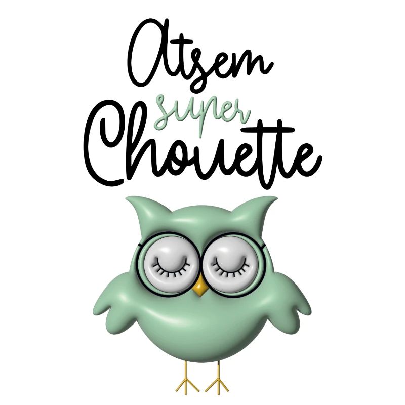Atsem super chouette verte 3D