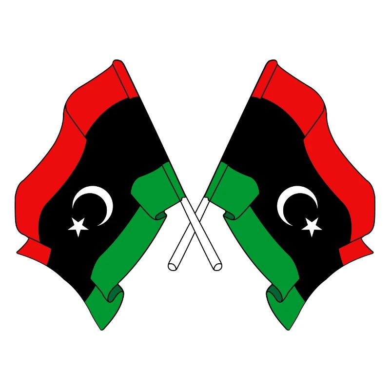 Two flags Libya