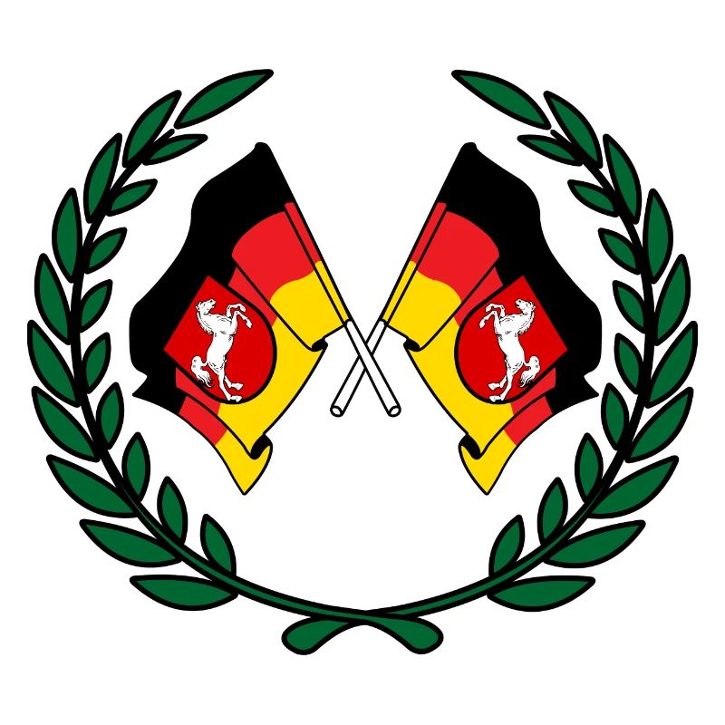Drapeaux Couronne de laurier de Basse-Saxe