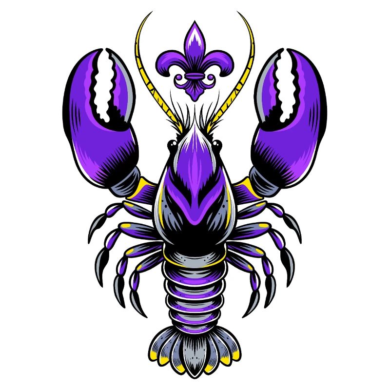 Mardi Gras Languste mit Fleur-de-Lis Design