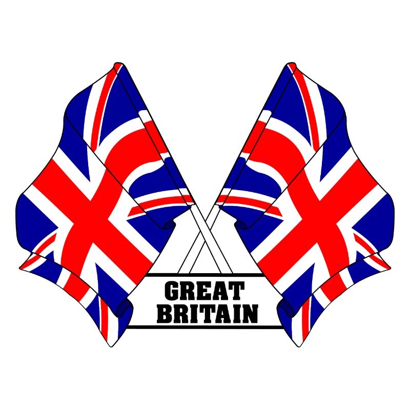 Drapeaux britanniques croisés avec texte