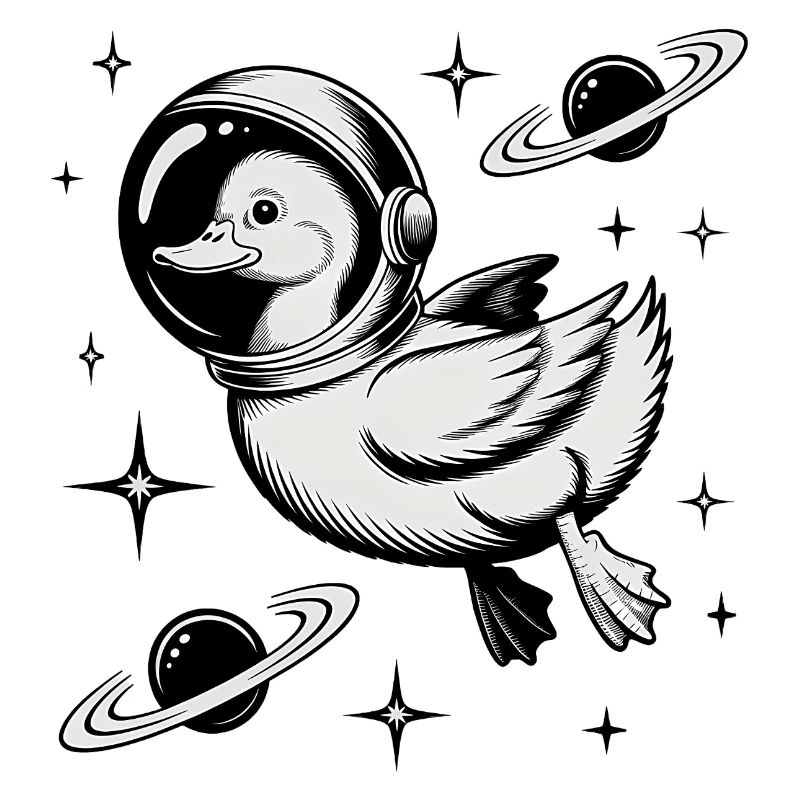 Goose in Space - Cool Astonomy Logo