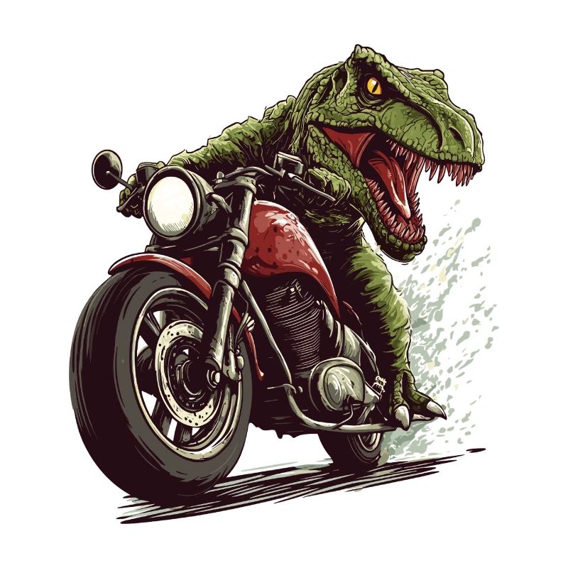 Crocodile on Motorcycle Action Design