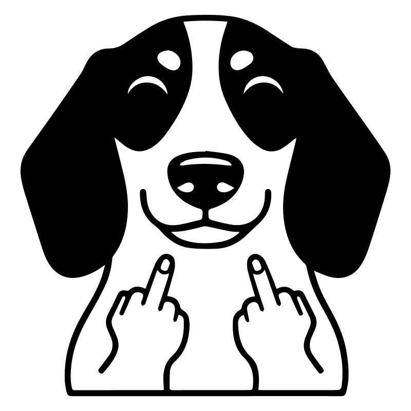 Frecher Dackel zeigt Mittelfinger – Lustiger Comic