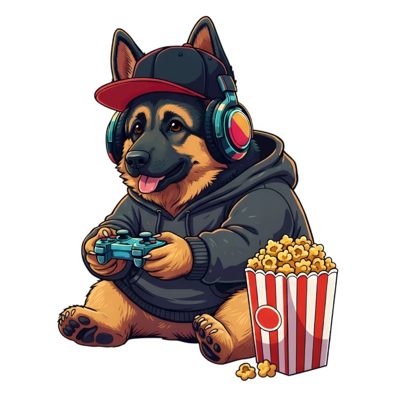 Deutscher Schäferhund mit Popcorn