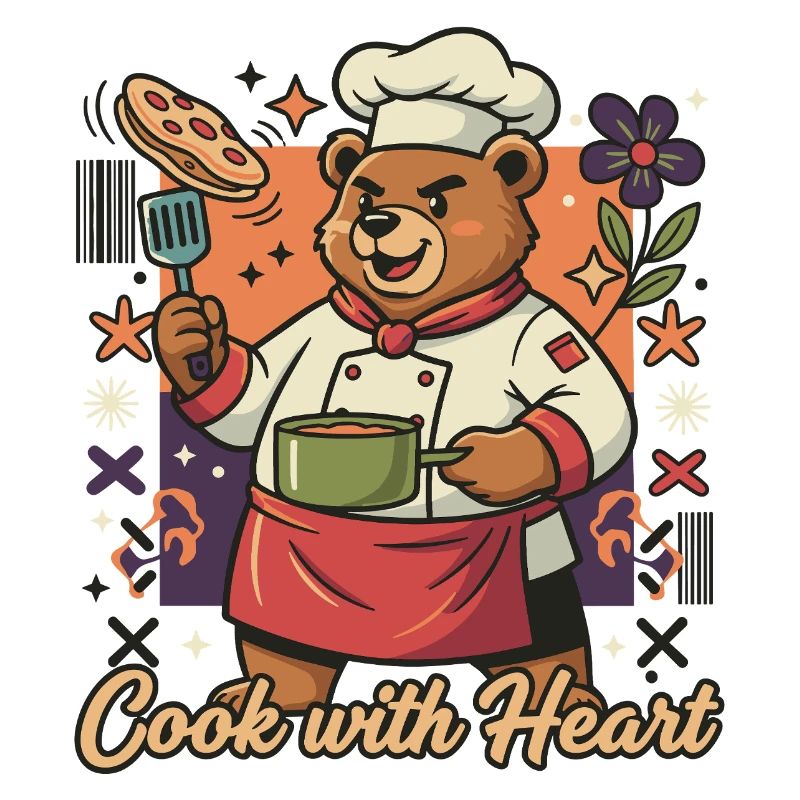 Cooking Bear with Heart