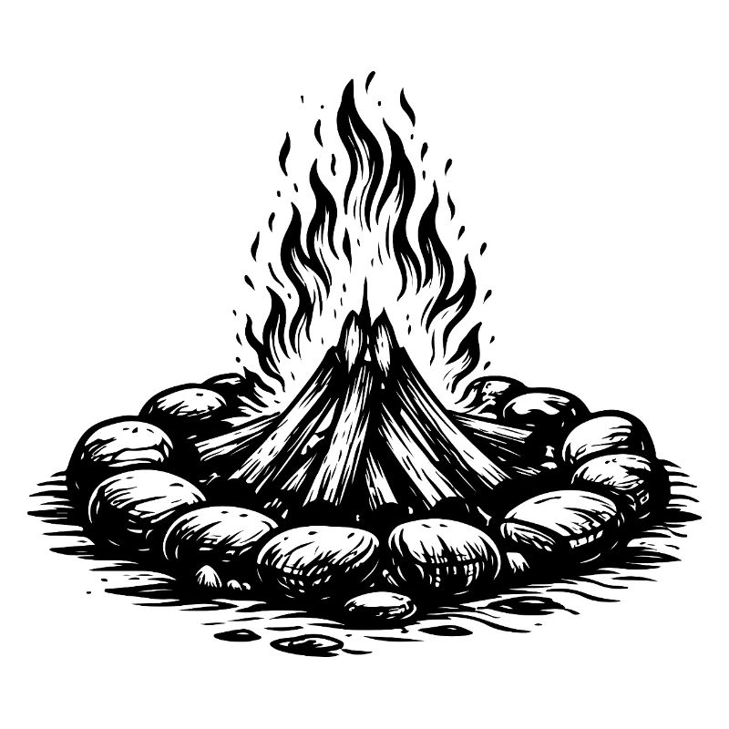 Icône du feu de camp Bois