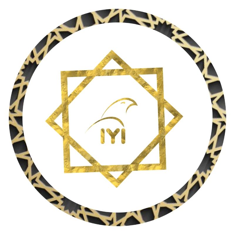 Geometric gold logo with pattern frame