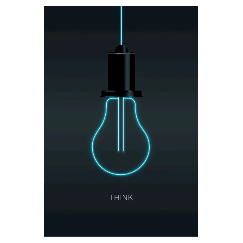 Think – Creative Neon Idea in Electric Blue