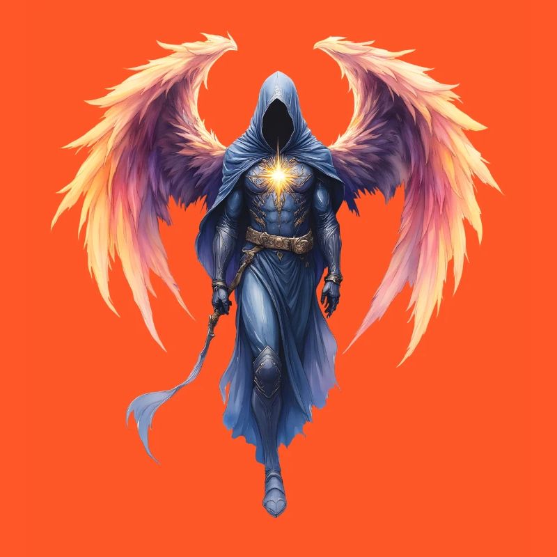 Blue Fire Winged Warrior