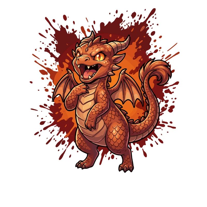 Fire Dragon in the Flame Vortex