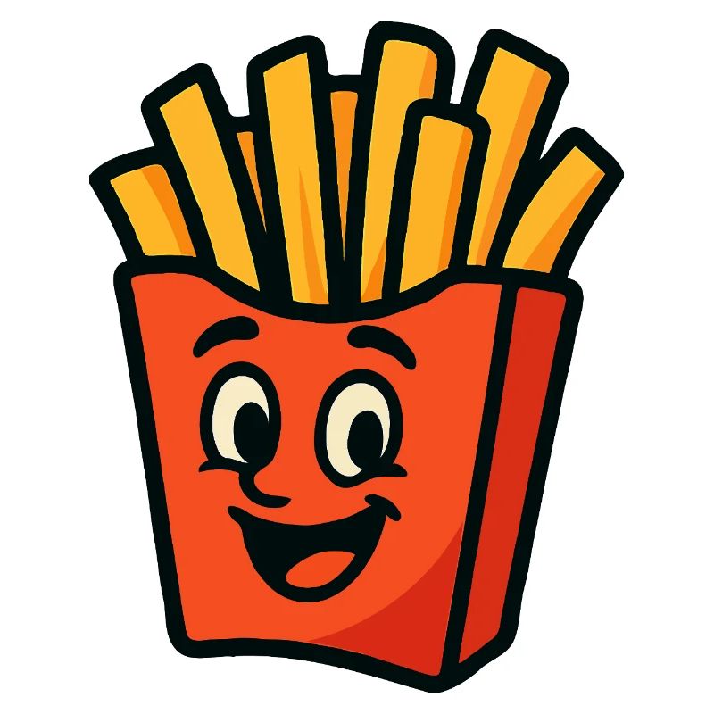Fröhlicher Pommes-Held