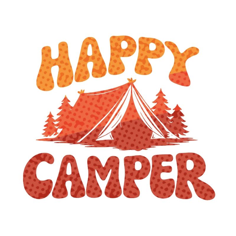Camp de campeurs joyeux Imprimé