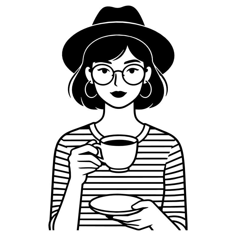 fille de la hanche au café