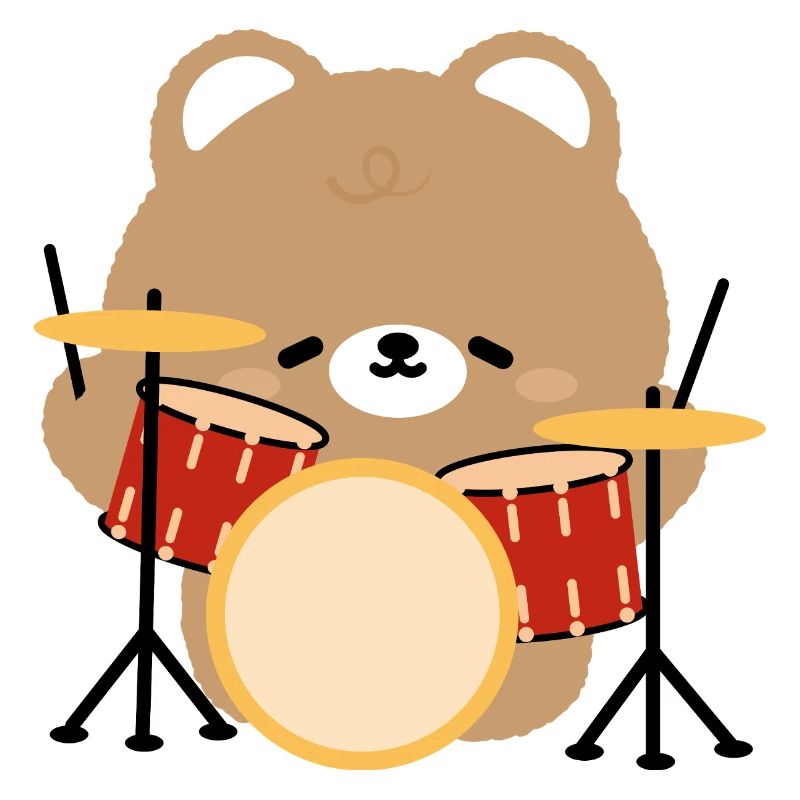 Bear Drummer Pop Art