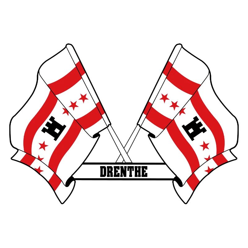 Deux drapeaux texte DRENTHE
