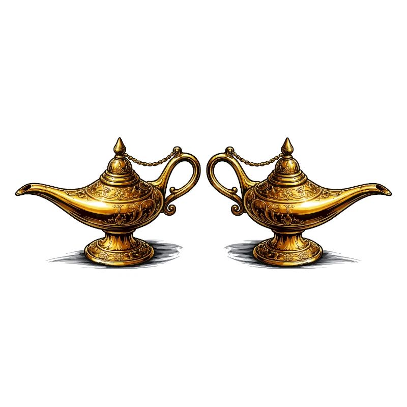 Lampes à huile dorées