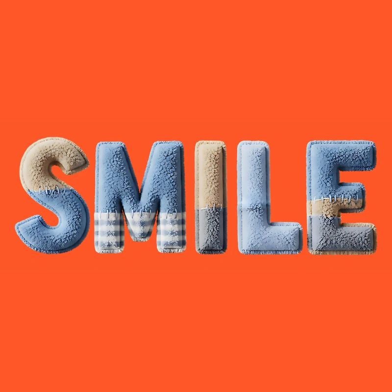 Smile Patchwork Trend Lettering Stil Handmade