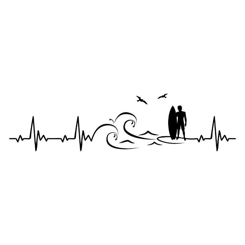 Surfer heartbeat frequency pulse ECG