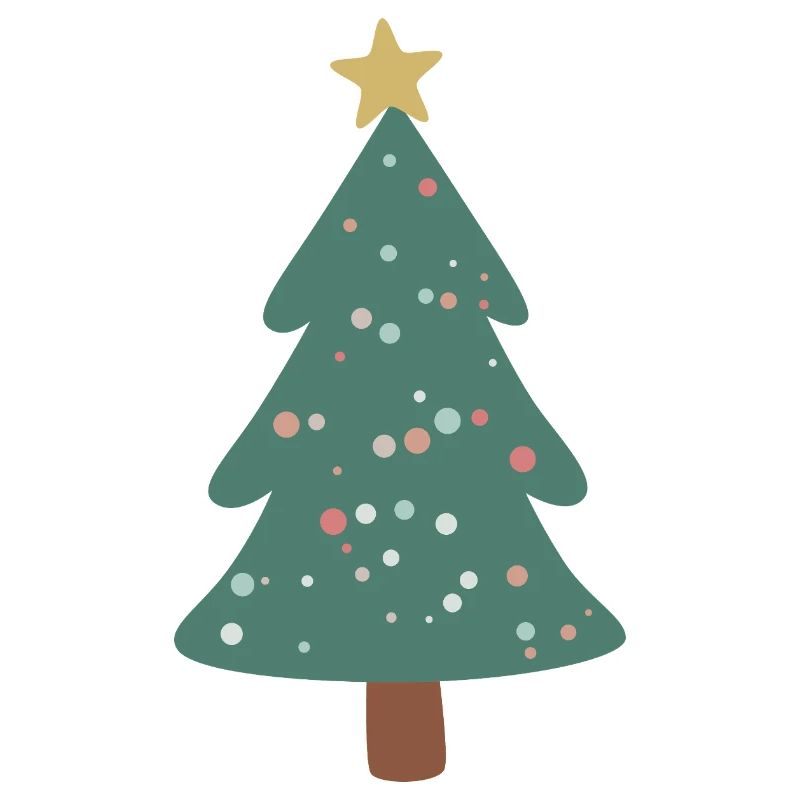 Sapin de Noël vert forêt avec des points