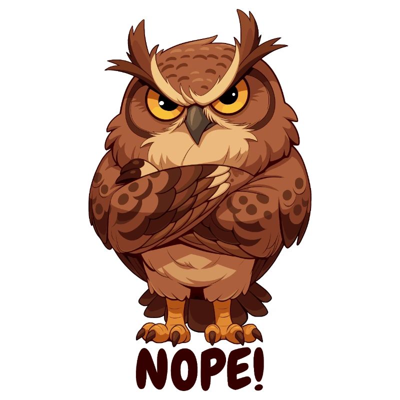 Nope! Grimmige Eule mit Attitüde