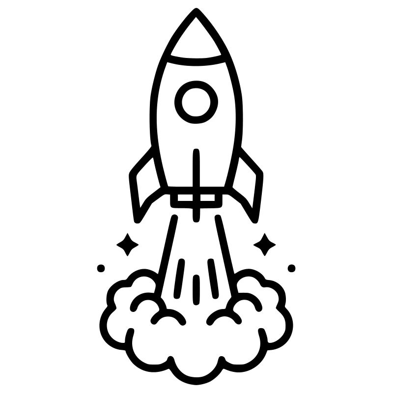 Icône spatiale de lancement de fusée