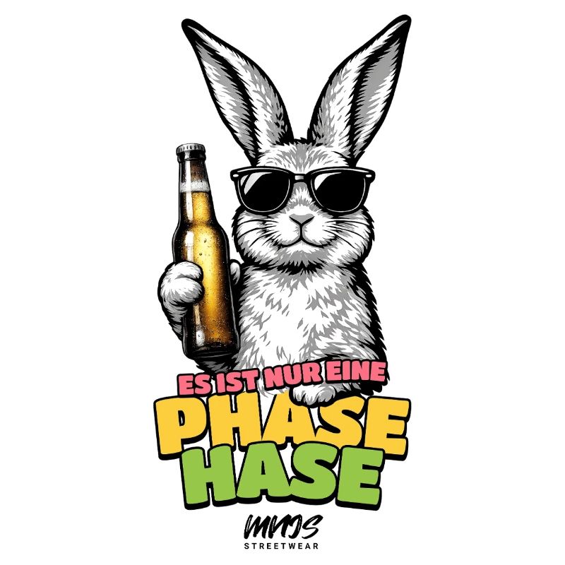 Phasenhase mit Bier – bunter Cartoon