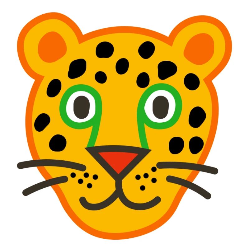 Cute Leopard Face Illustration