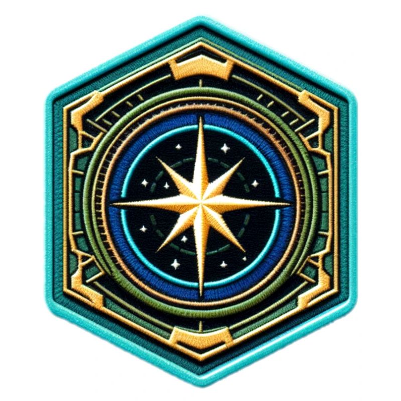 Kartenstern Kompass Patch