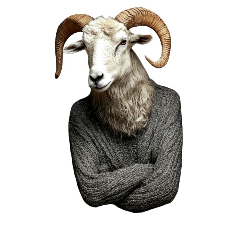 Ram im Pullover surreales Porträt