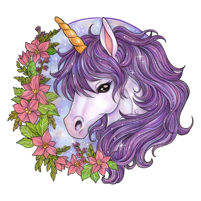 Niedliches Einhorn mit Blumen Geschenk Mädchen
