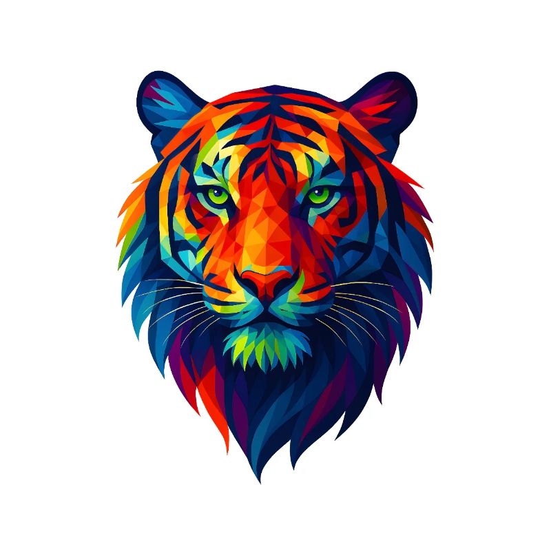 WPAP Polygon Stil Tiere - Tiger Porträt