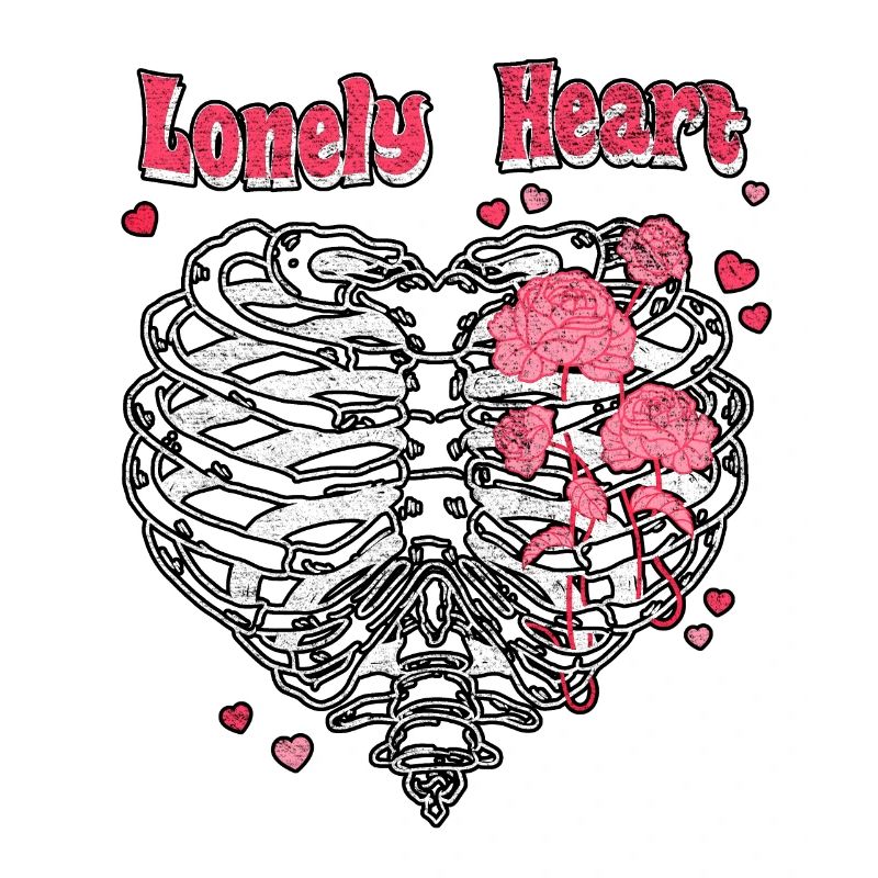 Lonely Heart Skeleton Saint-Valentin