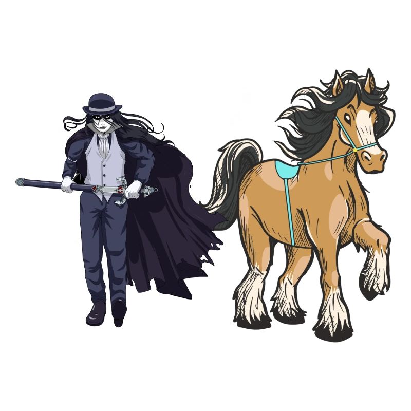 Personnage de conte de fées, conte de fées, épéiste, cheval, cheval