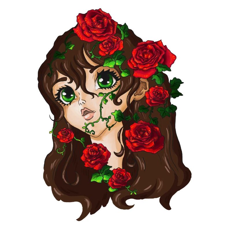 Sleeping Beauty with red roses