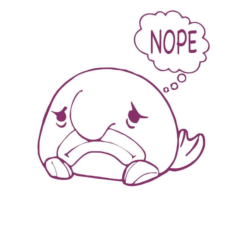 Costume de Blobfish - Visage de poisson Blob laid -