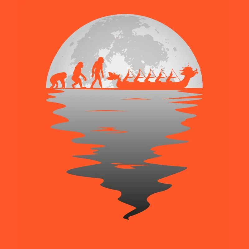 Drachenboot Mond Paddel Paddler Team Evolution