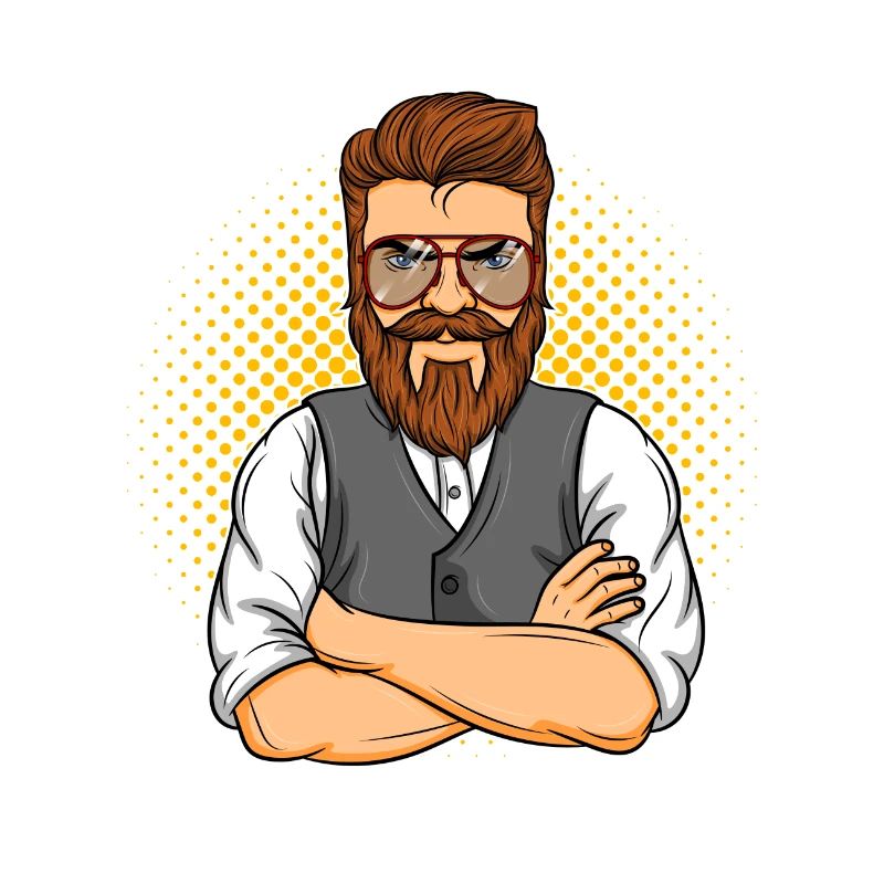 Hipster. Style. Bart. Mann. Shirt. Geschenkidee