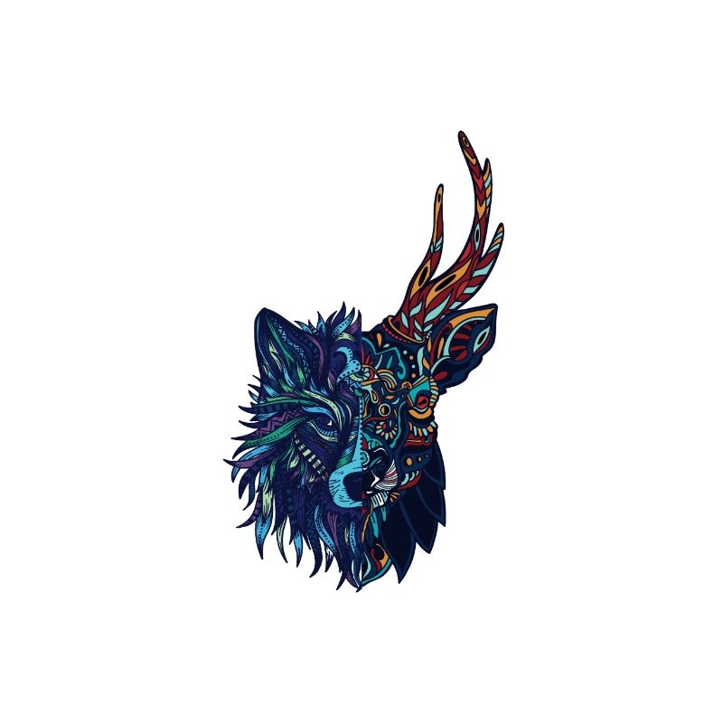 Wolf and deer