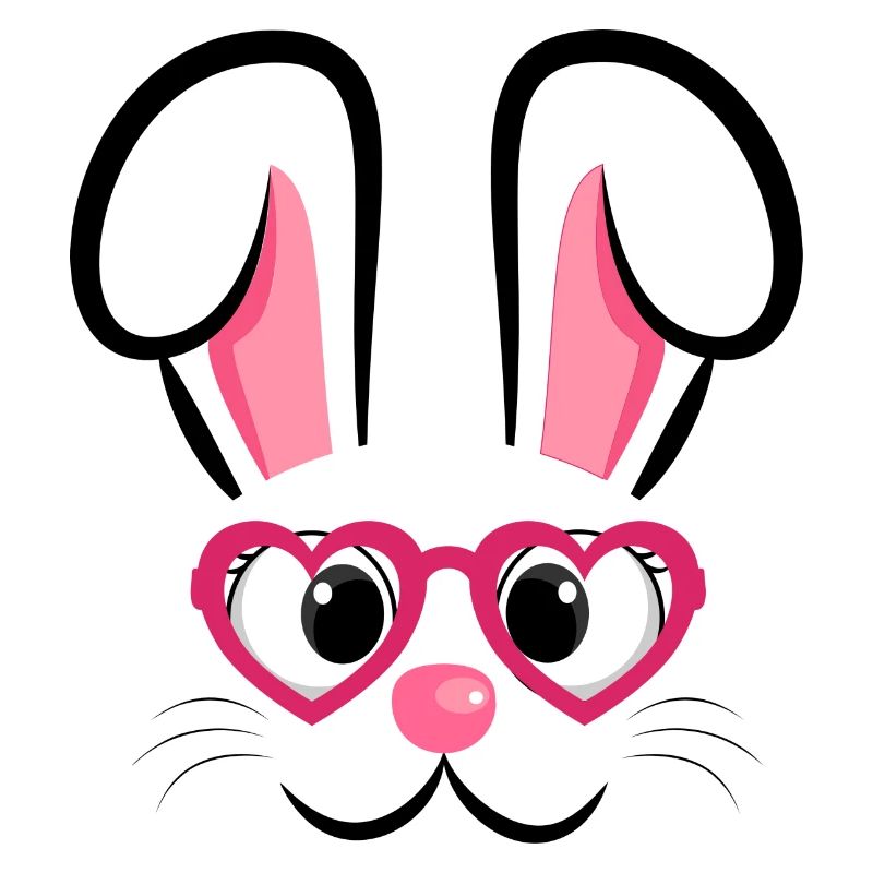 Hasengesicht mit Herzchenbrille